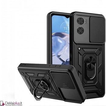 5in1 smūgiams atsparus dėklas su žiedu ir kameros apsauga (Motorola Moto E22/E22I)